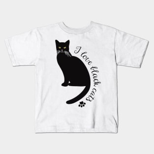 I love black cats Kids T-Shirt